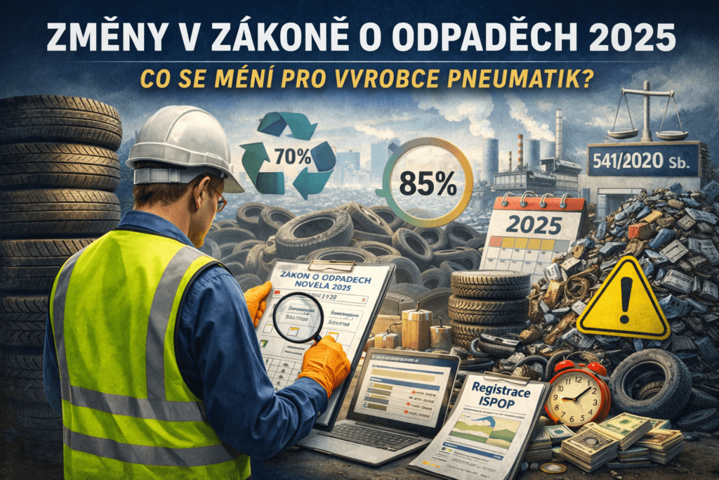 Změny v zákoně o odpadech 2025 a nové povinnosti pro výrobce pneumatik podle novely zákona 541/2020 Sb.