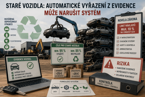 Staré vozidlá automatické vyřazení z evidence, recyklace autovraků a rizika novely zákona v odpadovém hospodářství